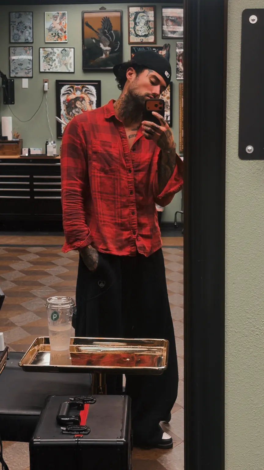 Pharaoh photographed in the tattoo studio
